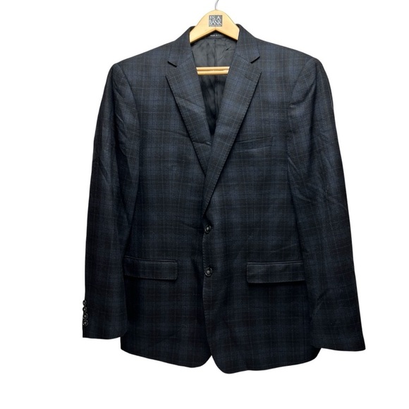 Calvin Klein Men’s Plaid Blazer Blue Two Button Wool Sport Coat Jacket Size 44R - Picture 10 of 10